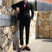 Suit phù hợp với người đàn ông của cơ thể trẻ thường Hàn Quốc phiên bản của đẹp trai phù hợp với Nam ca sĩ Anh chú rể gió váy cưới