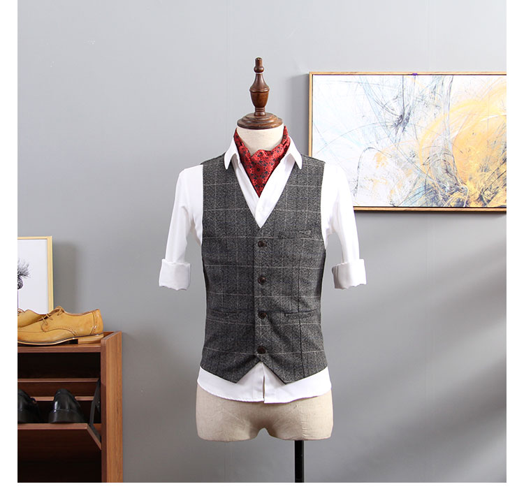 Anh lịch lãm áo kẻ sọc lớn Phiên bản Hàn Quốc của áo vest tự tu nam phù hợp với áo vest anh em nhóm váy cưới thủy triều giản dị - Dệt kim Vest vest nam hàn quốc