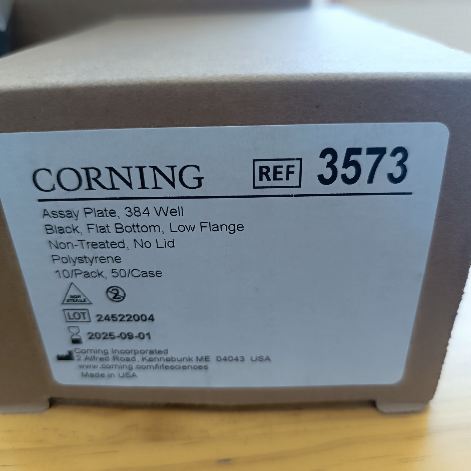 康宁corning  costar 3573 384孔板 黑色酶标板 方孔 国产也到货