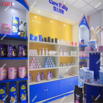 Wooden mother and baby store shelves Kyle Delle diaper milk powder display cabinet Nakajima cabinet Miffy store shelves toy cabinet