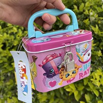 Out of Taiwan children students cute portable Cartoon creative with lock iron box change piggy bank anti-drop storage box