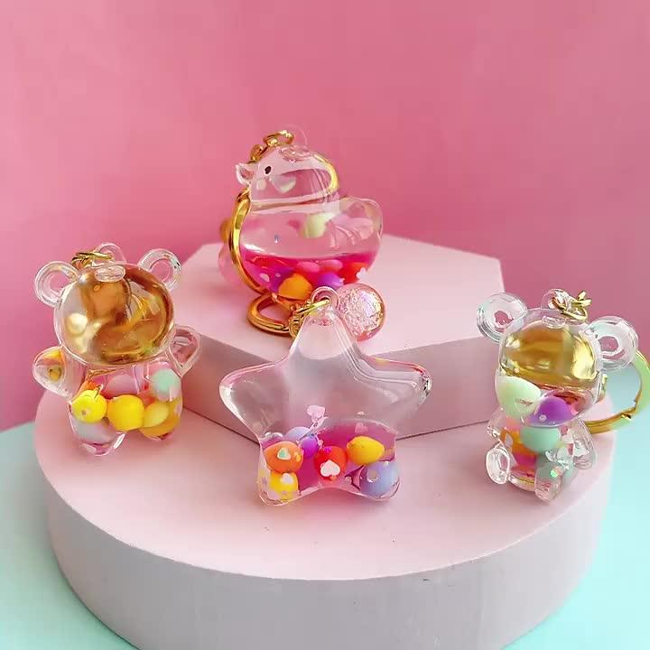 Custom Oil Keychain 2022 Heart Shape Key Chain Sea Shell Floating