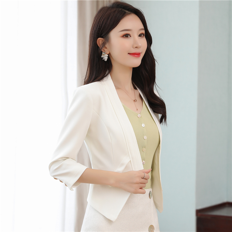 Three-Quarter Sleeve Blazer for Women, Short Style, New Spring/Autumn 2025, Cardigan Suit for Petite Women to Wear with Skirts