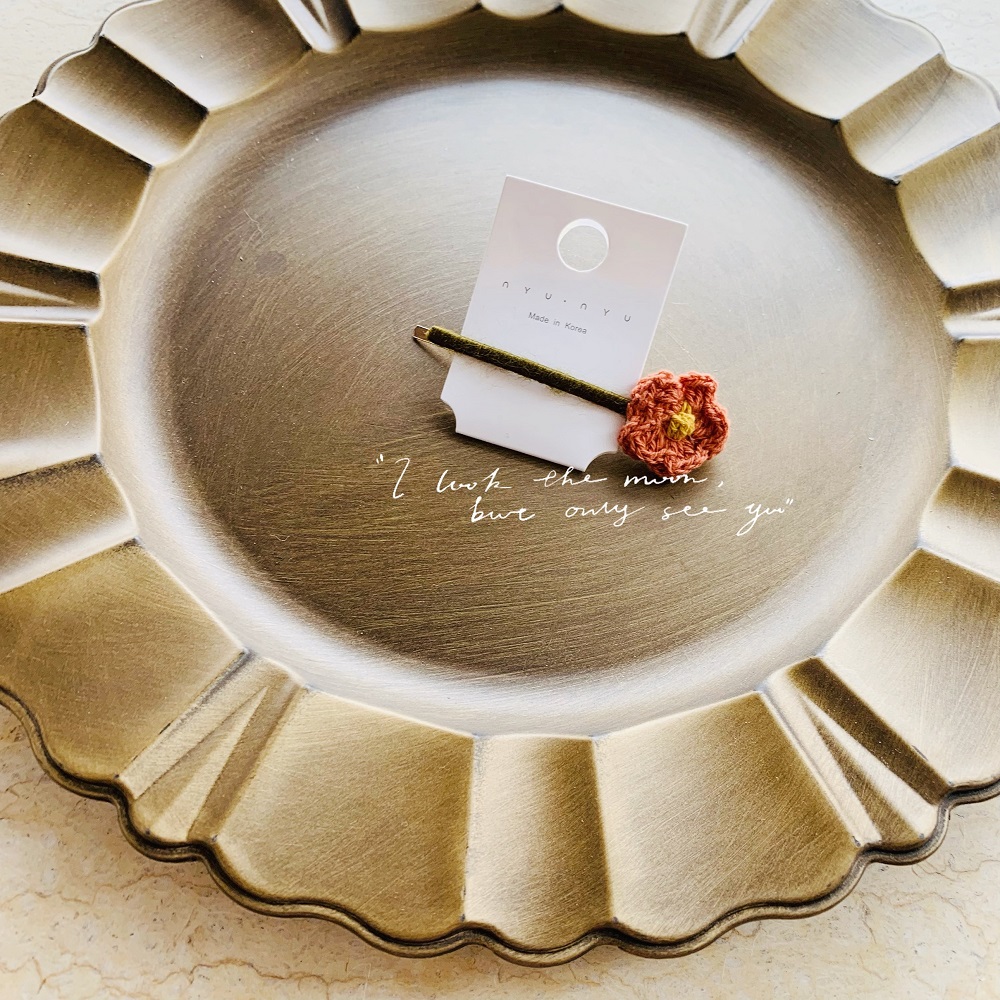 South Korea Romantic Limited Crochet Woven Flowers Plush Flowers Hair Clip Edge Clip Hairpin Clip