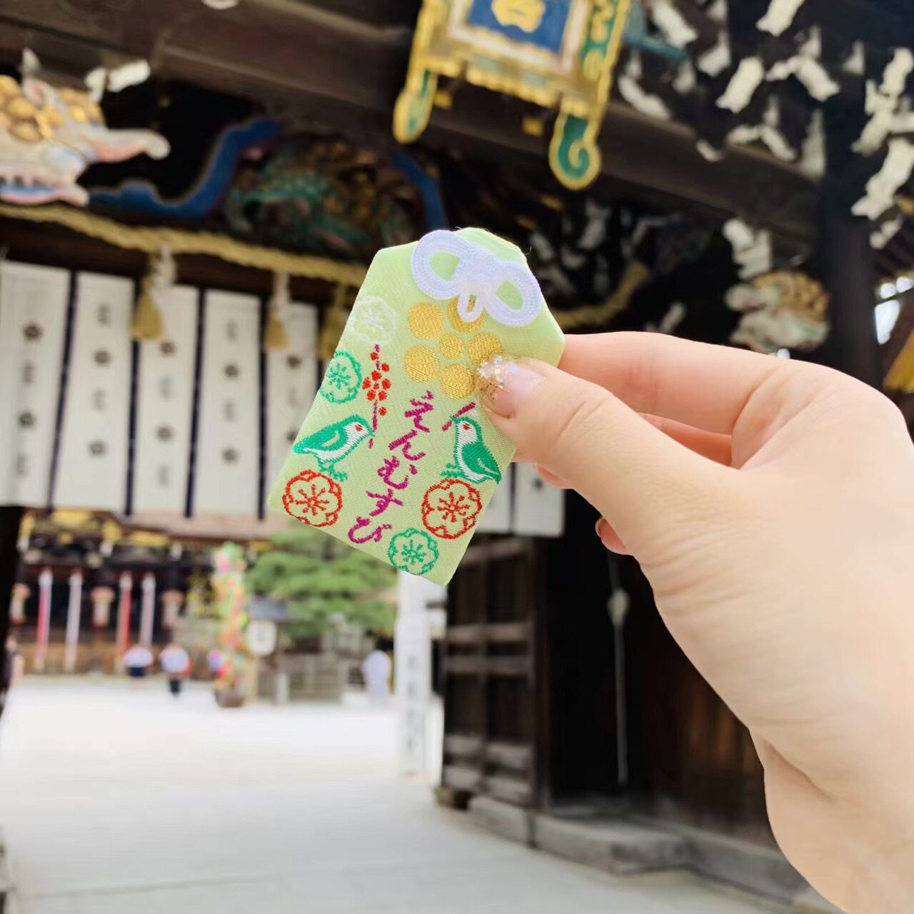 Kitano Tenmangu, Kyoto, Japan, Japanese-style magpie, edge-knot guard, New Year gift, bag pendant