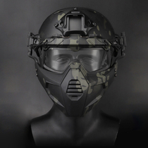 Outdoor tactical helmet visor goggles anti-fog and anti-explosion lens wear helmet-type goggles face protector