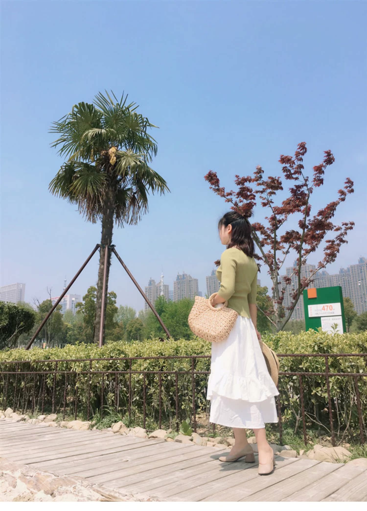 Xuân 2019 mới váy váy xòe cạp cao eo thon thun eo váy rộng đùi dày cô gái - Váy chân váy chữ a caro