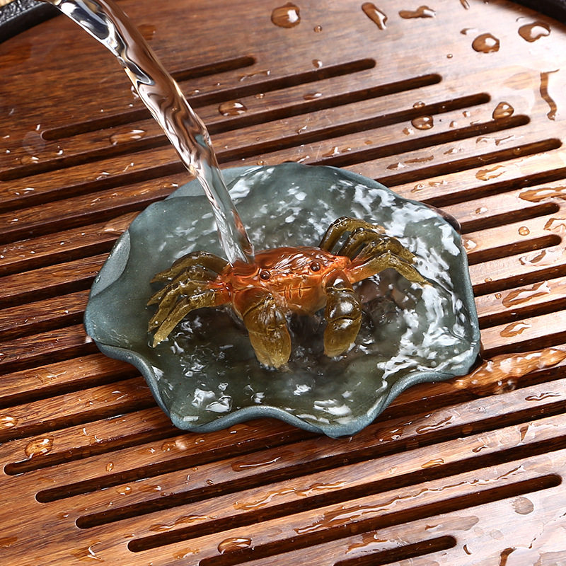 Artisanal Kung Fu Fun Tea Spotting Piece Green Clay Discoloration Crab Lobster Can Raise Creative tea to play Yichingite Purple Sand