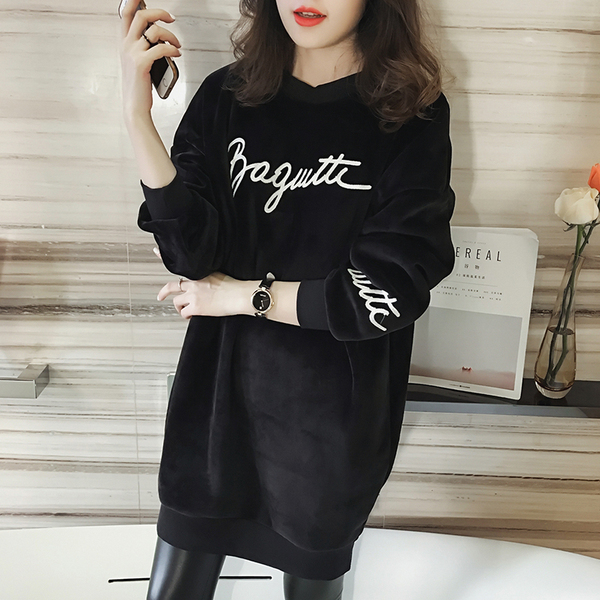 Mùa đông nhung vàng dài tay đồ ngủ của phụ nữ lỏng lẻo cộng với nhung dày thêu áo ngủ ấm áp ngọt ngào bên ngoài mặc nhà dịch vụ shop đồ lót 