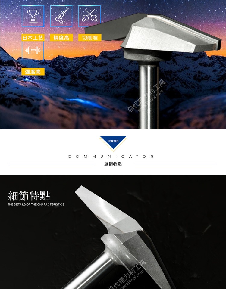 Chuanmu dao dao cửa dao lớp 15 độ rõ ràng dao sàn 1/2 chế biến gỗ chuyên nghiệp lưỡi dao cắt thẳng 1961 - Dụng cụ cắt lưỡi cưa xích gắn máy mài cầm tay