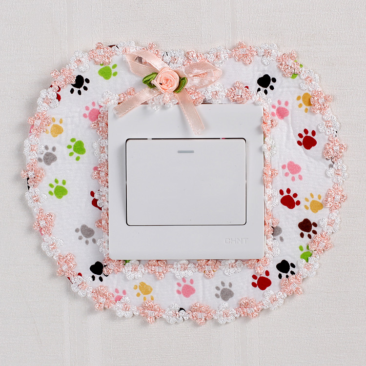 Châu Âu ren thêu công tắc dán quilted vải chuyển đổi bìa bụi trang trí dán tường ổ cắm bảo vệ bìa áo điều hòa nhật bản chính hãng