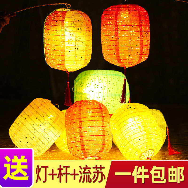 New Year's Lantern Children's Hand Luminous Paper lantern China's ancient wind Han Chinese Wolf Wolf Cub Closed-loop System Research Objects