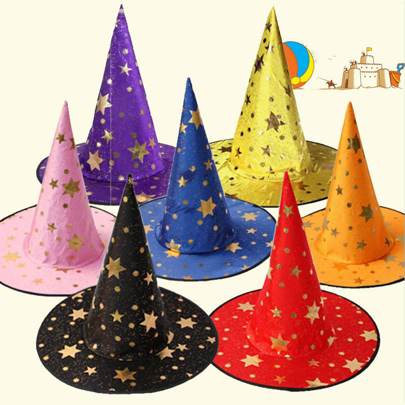 Halloween Witch Hat Adult Magician Hat Children Witch Magic Hat Pumpkin Hat Kindergarten Cartoon Performance Hat