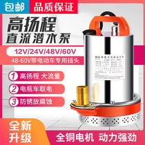 12V24V48V60V Volt DC submersible pump battery car water pump electric vehicle pump agricultural high head irrigation