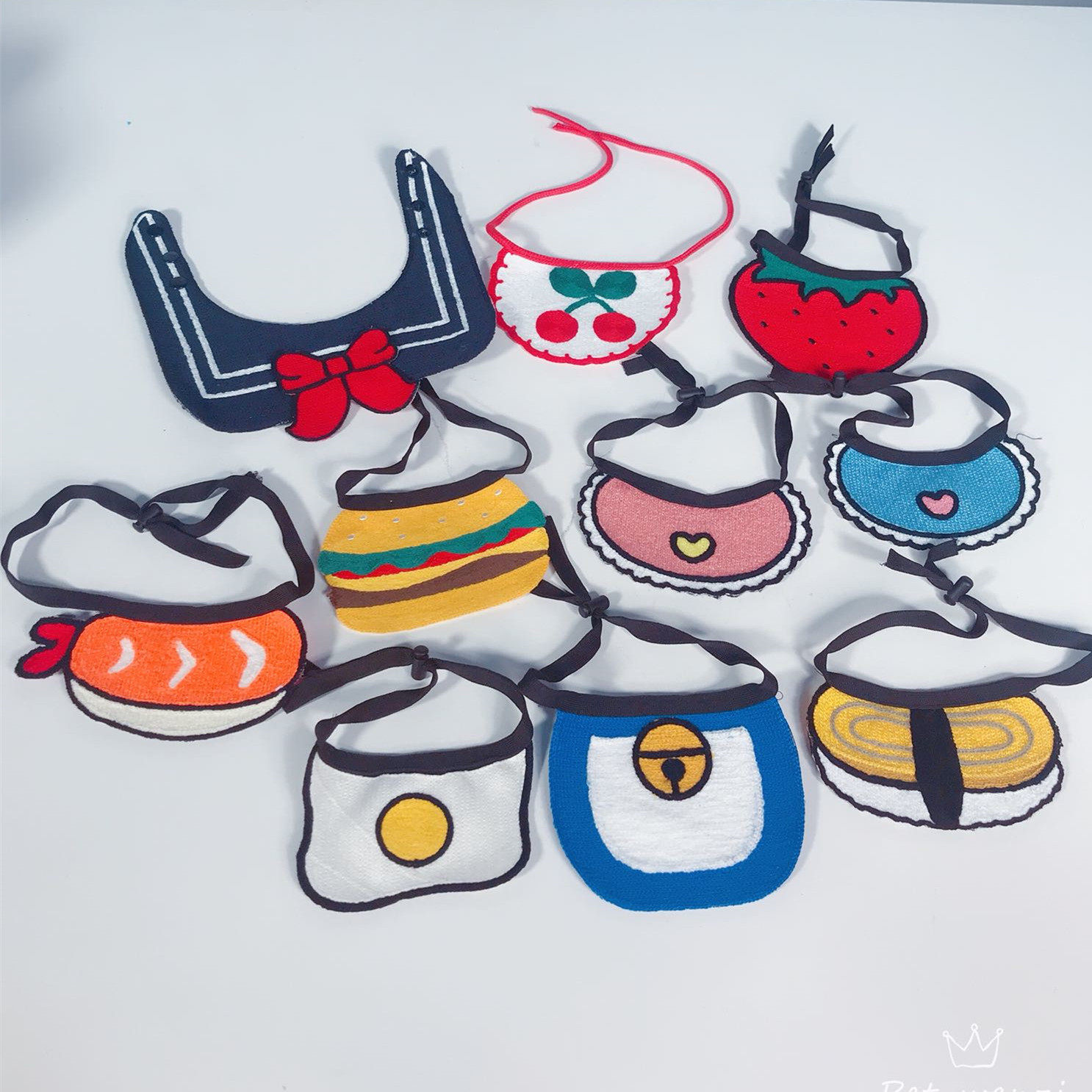 TeROK Sync Pet Pooch pooch Saliva Towel Cat Mesh Red Triangle Towel Dog Triangle Towel Teddy Scarves