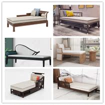 New Chinese solid wood modern Guiffee chair light lavish minimalist living-room sofa recliner Beauty tatami Bedroom Balcony Your Princess Bed