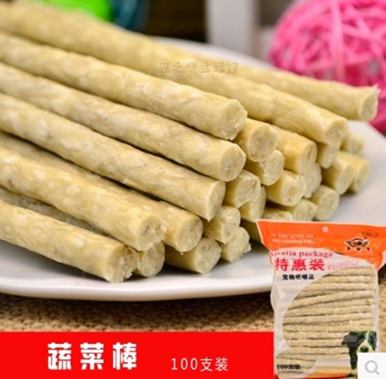 Mao Nguyên dính rau tự nhiên 100 con chó ăn vặt răng que que sạch răng sữa xương dính keo đến hôi miệng hạt natural core
