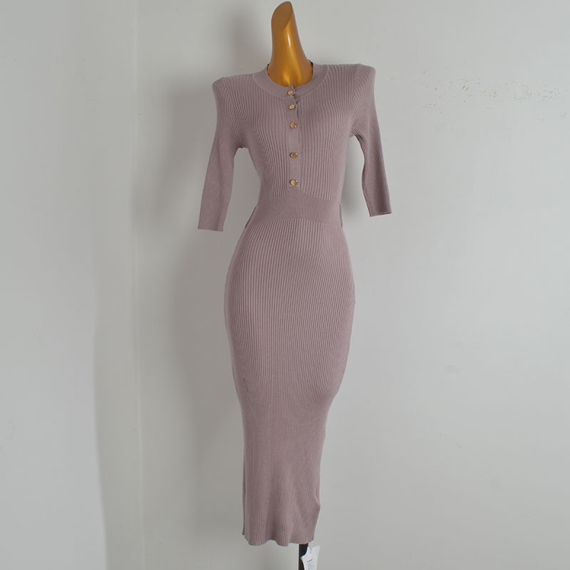 Sample Dress French Mid-Sleeve Knitted Dress for Women in Autumn and Winter, Elegant and High-End, Waist-Cinching, Sexy, Body-Hugging Long Dress Sample Dress French Mid-Sleeve Knitted Dress for Women in Autumn and Winter, Elegant and High-End, Waist-Cinching, Sexy, Body-Hugging Long Dress