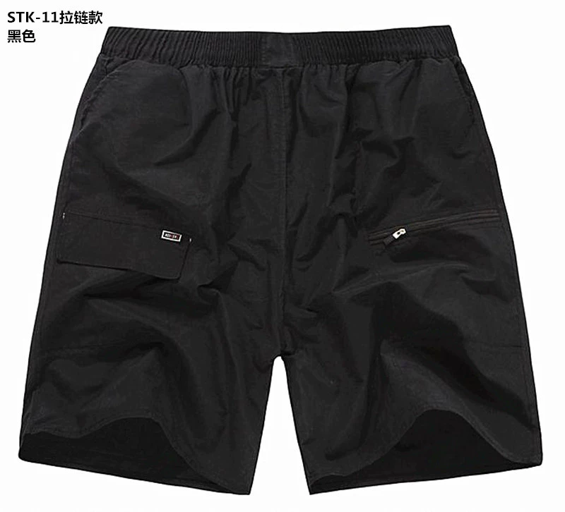 Quần trung niên nam đi biển quần rộng giản dị quần nam quần lớn ở eo quần short cotton năm quần nam