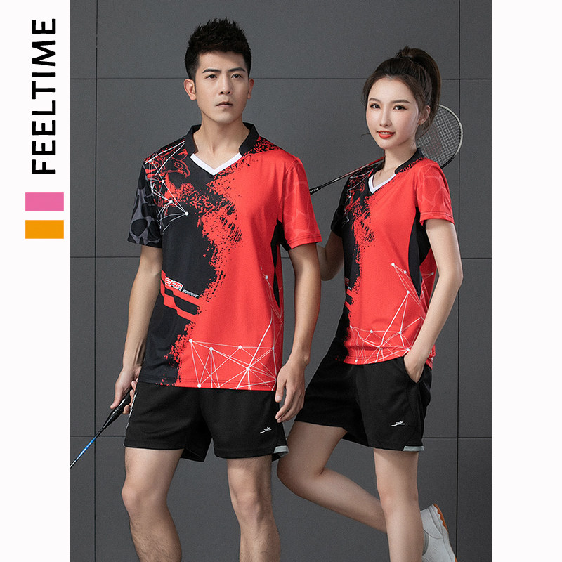 Speed Dry Badminton Suit Women's Summer New Short Sleeve Men Sportswear Suit Ping Pong Volleyball Tennis Jersey Custom