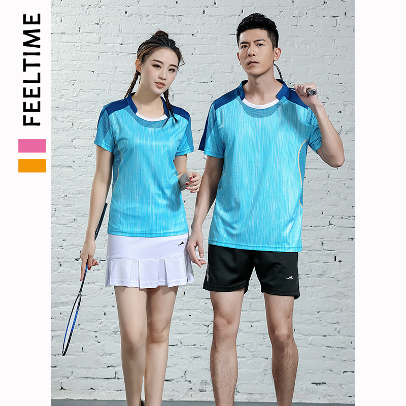 Badminton uniform men's and women's summer suit group purchase 2021 new short-sleeved quick-drying breathable game training suit custom printing