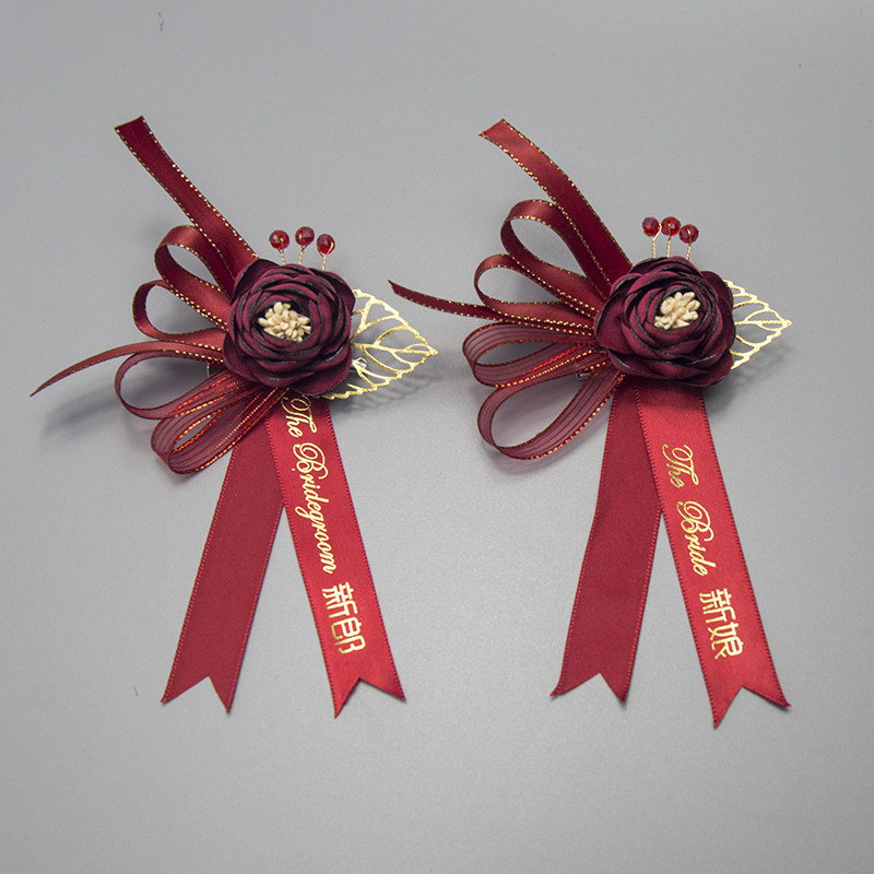 Groom bridal chest flower wedding Chinese style full range of wedding high-end supplies Creative Bio-pin bridesmaid emulation lapels