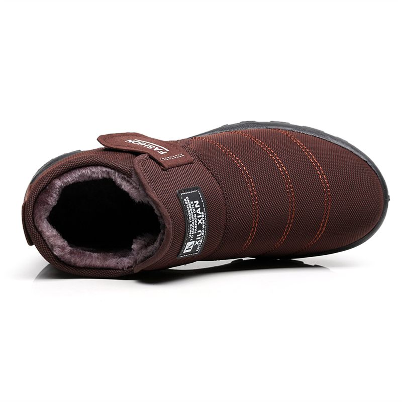 Giày cotton mùa đông ấm đôi giày nam ngắn Anh dày cộng với giày nhung giản dị Giày tuyết trung niên chống trượt giày cha giày lười lv