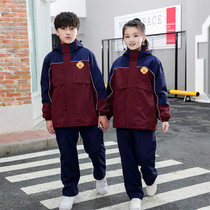 Set to make school emblems do not retreat to salt City Dafeng District Grass Weir Junior Middle School Uniforms clothes Garpants three sets