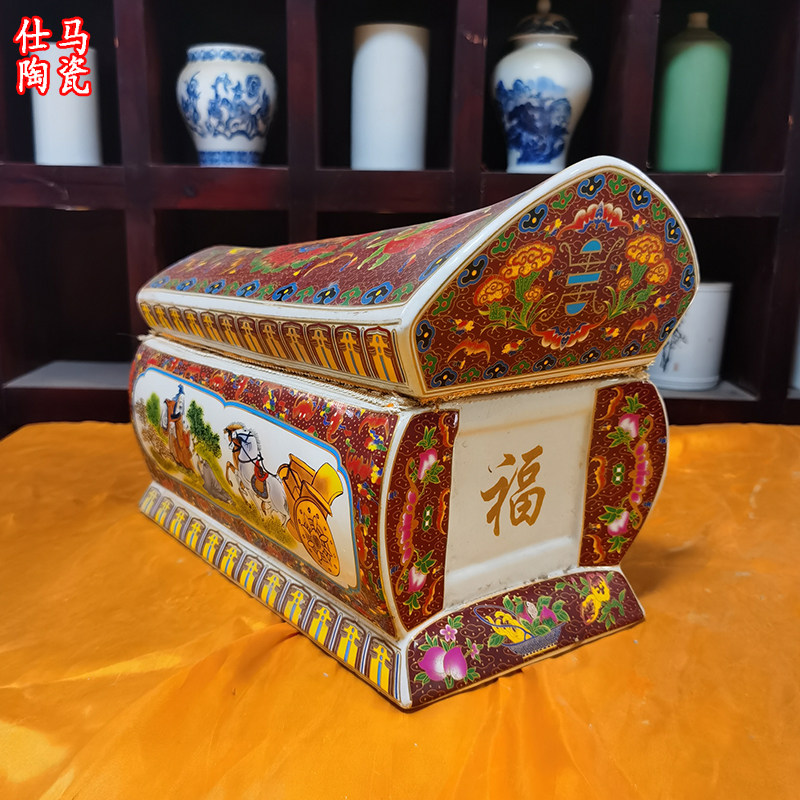 景德镇陶瓷骨灰盒寿盒棺材殡葬用家具男女通用防鼠防虫大号骨灰罐:传统工艺+现代科技,让思念更有温度!-骨灰盒-淘宝好物网