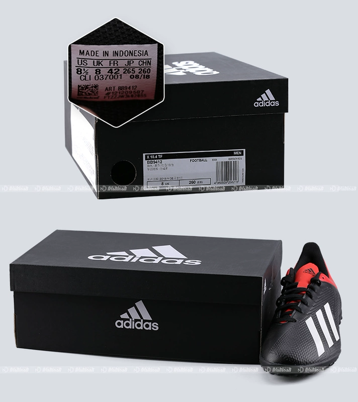 Adidas / Adidas X 18.4 TF gãy móng nhân tạo cỏ nhân tạo giày thể thao đào tạo BB9412 - Giày bóng đá