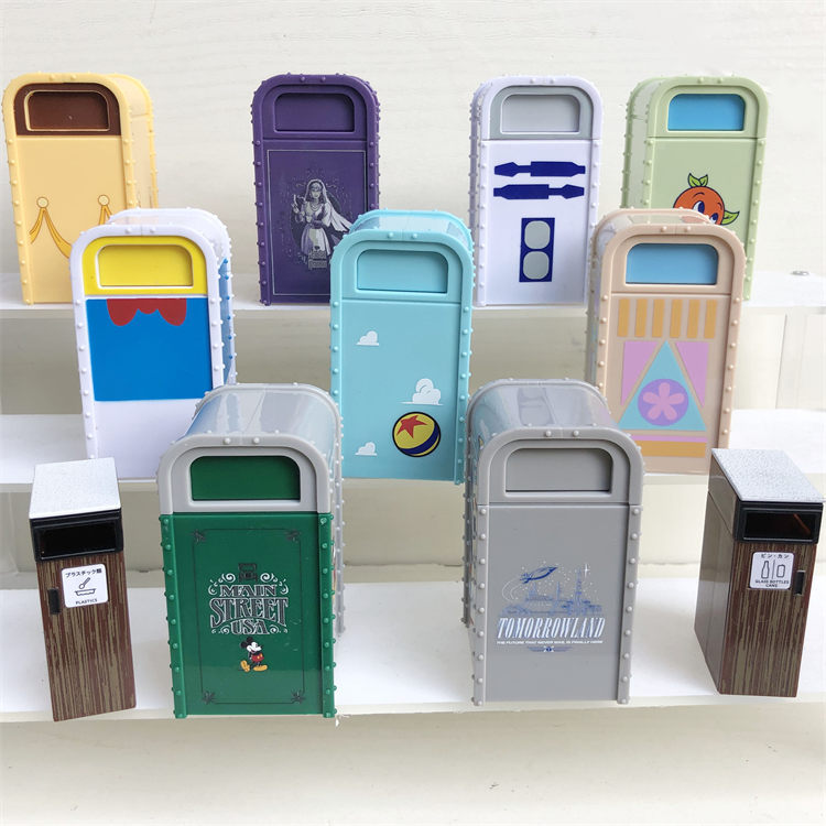 Genuine Disney Park Trash Can Limited Edition Doll Scene Accessories Pretend Play Toys