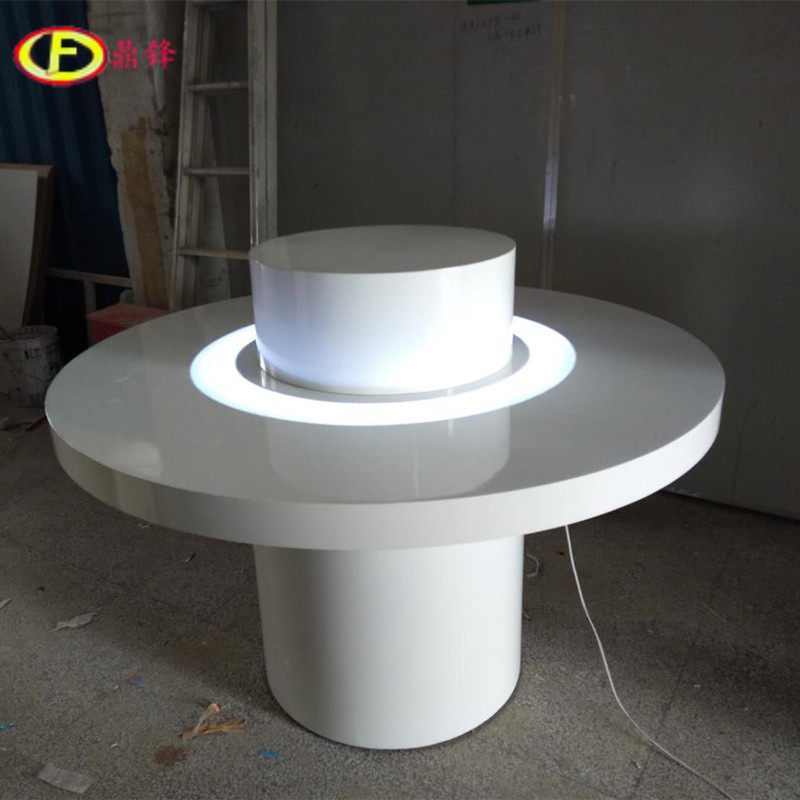 Commercial mobile Huawei mobile phone experience table round display table luminous rotating wooden paint middle island display table