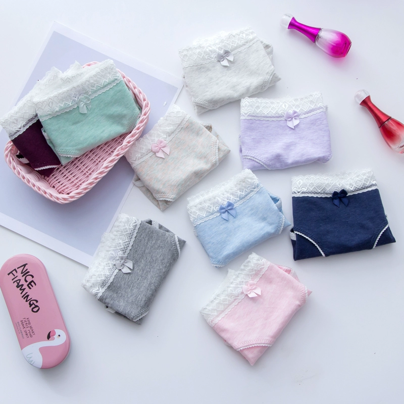 Cô gái Nhật Bản đồ lót cotton phụ nữ cotton tinh khiết ren trang trí eo sinh viên nữ tam giác vải bông nữ quần - Giống cái
