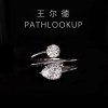 S925 sterling silver heartbeat three-line plain ring