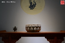 Antique stone carving white marble lotus pen stone stone stone several Whitehead a few wen fang desk ornaments