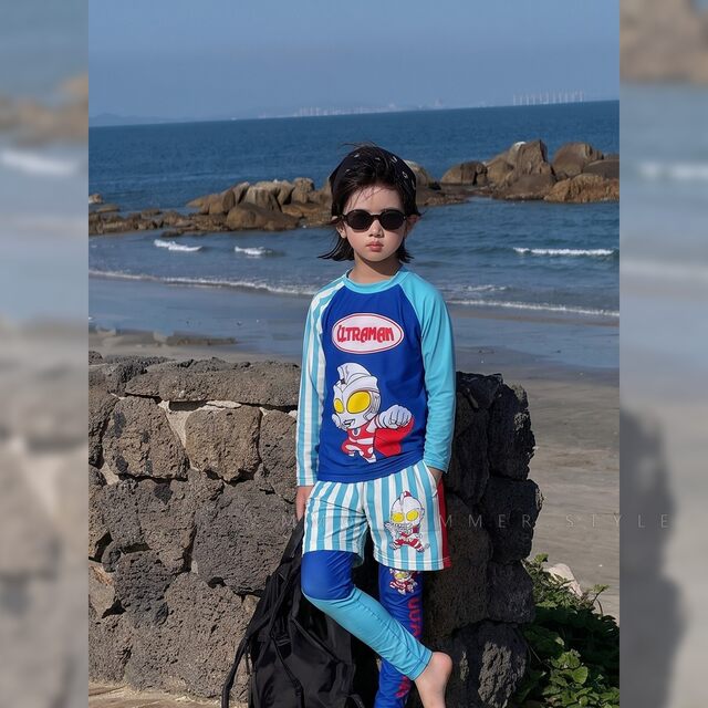 ຊຸດລອຍນ້ໍາເດັກນ້ອຍ Ultraman ຊຸດລອຍນ້ໍາແບບຫນຶ່ງຂອງເດັກນ້ອຍໃນລະດູຮ້ອນເດັກນ້ອຍຜູ້ຊາຍປົກປ້ອງແສງແດດໄວແຫ້ງໄວຊຸດລອຍນ້ໍາແຂນຍາວສາມຊຸດ