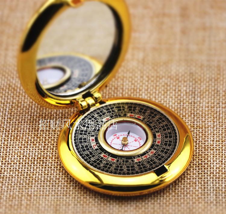 Pocket 2 inch pure copper professional Feng Shui compass fully automatic with lid small compass ropeter compass