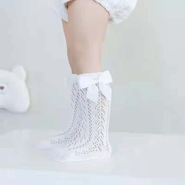 Girls Spanish socks Korean version of the big bow children's mid-tube socks combed cotton baby princess Lolita socks