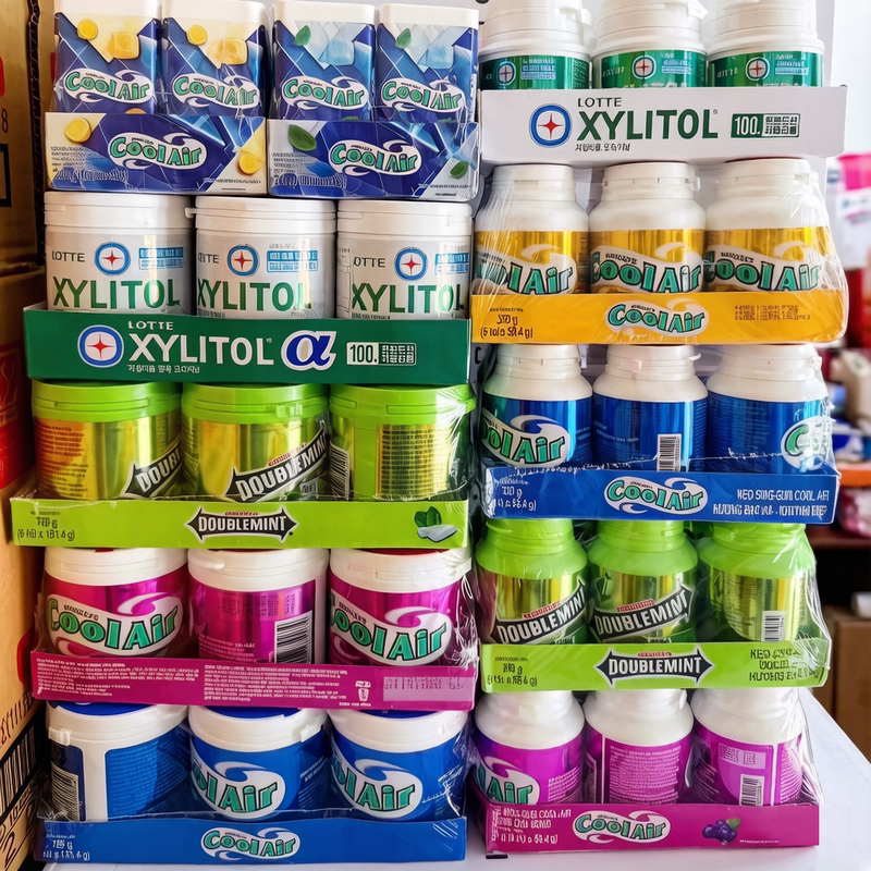 Hong Kong Imported Sugar-Free Chewing Gum, Super Cool and Mint-Flavored Candy, Fresh Breath, Refreshing and Invigorating, Canned