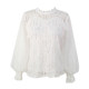 Lace bottoming shirt women's autumn and winter 2021 new scheming blouse super fairy with net yarn fashion long-sleeved foreign style small shirt