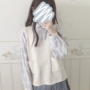 Mùa thu nữ mềm mại Nhật Bản lỏng lẻo cổ chữ V không tay áo vest ngắn áo len áo len học sinh nữ áo khoác len nữ
