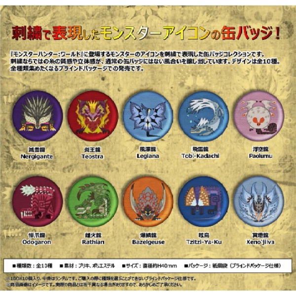 Machine Nuclear Berth -- Magic Hunter World Monster Embroidery Badge 1 Pop-up Blind Bag (a random one)