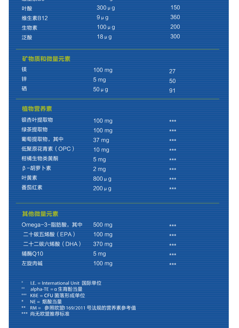 Orthomol 奥适宝提高记忆青少年成人