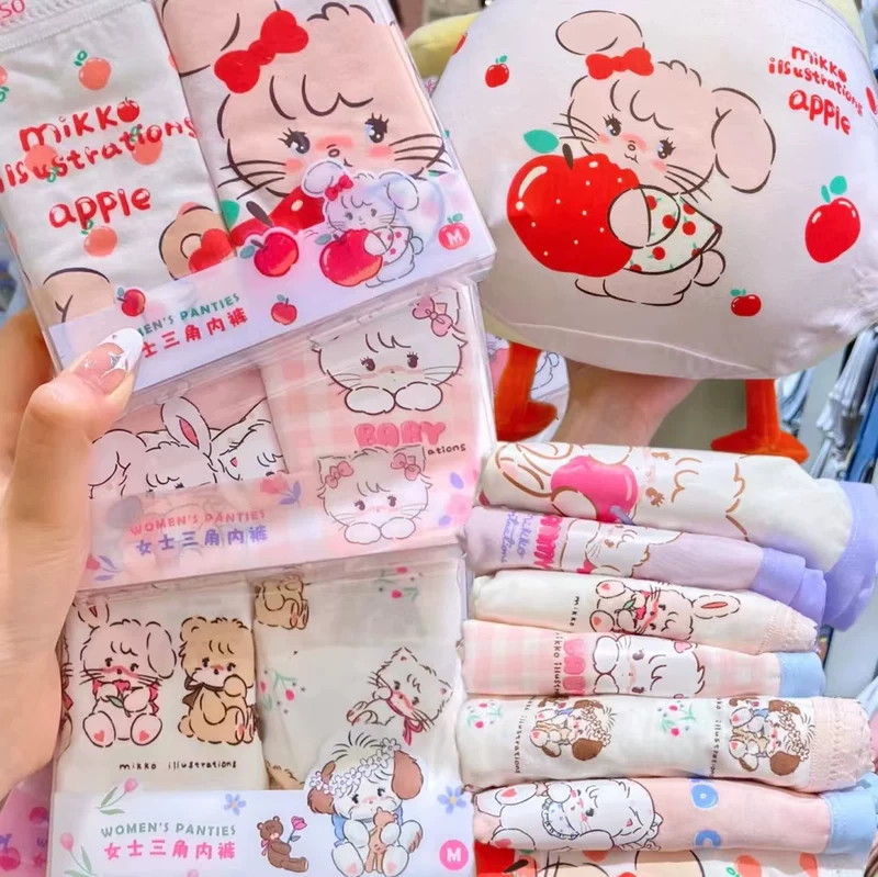 [MINISO MINISO Mikko серия две шт. женские трусы студентки взрослые девушки хлопковые трусы]