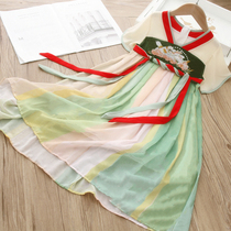 Girls dress summer dress 2023 new children in Chinese air - air chip skirt summer girl clothes