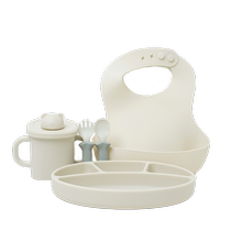 (Self-operated) Korean modui baby tableware set gift box baby food plate plate bib fork spoon cup gift