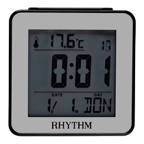 (Self-operated) RHYTHM LCD small alarm clock LED electronic clock multi-function date week temperature snooze