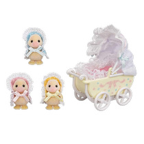 (Self-operated) Sylvania Duck Baby Triplet Stroller Set Play House Doll Girls Childrens Toy