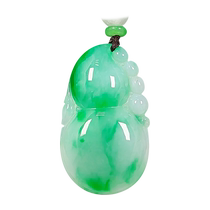 (Self-operated) Qianyu Shiguang Burmese natural A-grade jadeite ice-run and spicy sun-green old water bright gourd pendant