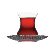 (Self-Employed) Pasha Paschi Imported Black Tea Cup European-style Glass Coffee Cup Hot Drinking Cup Tea Set Suit